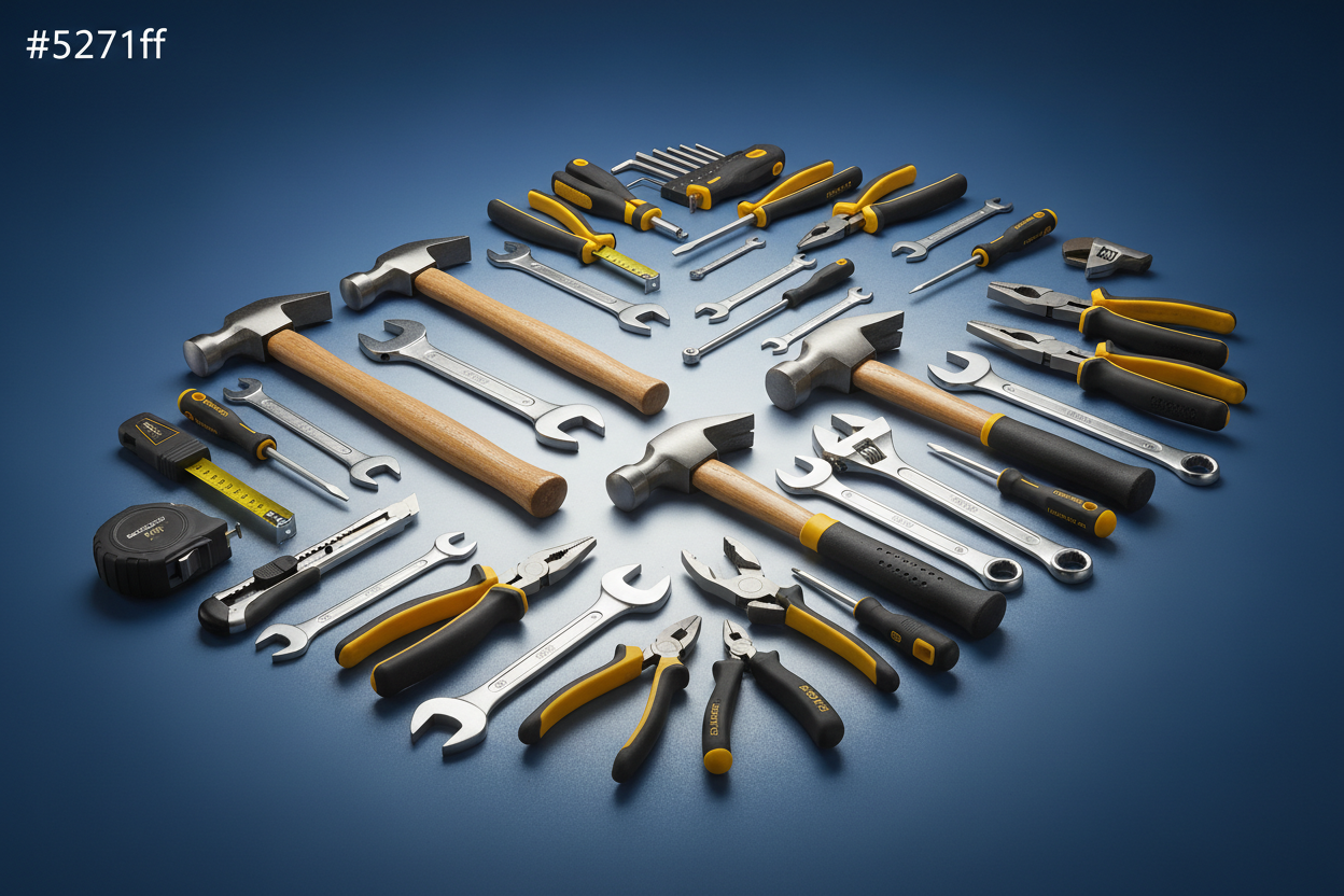 afbeelding van gereedschap met achtergrondkleur #5271ff