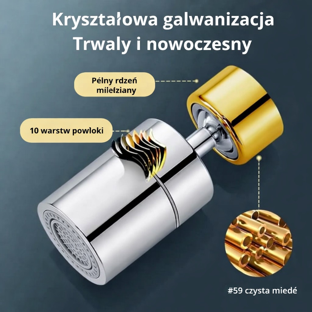 FlexiStrøm | Obrotowy perlator kranowy 360°